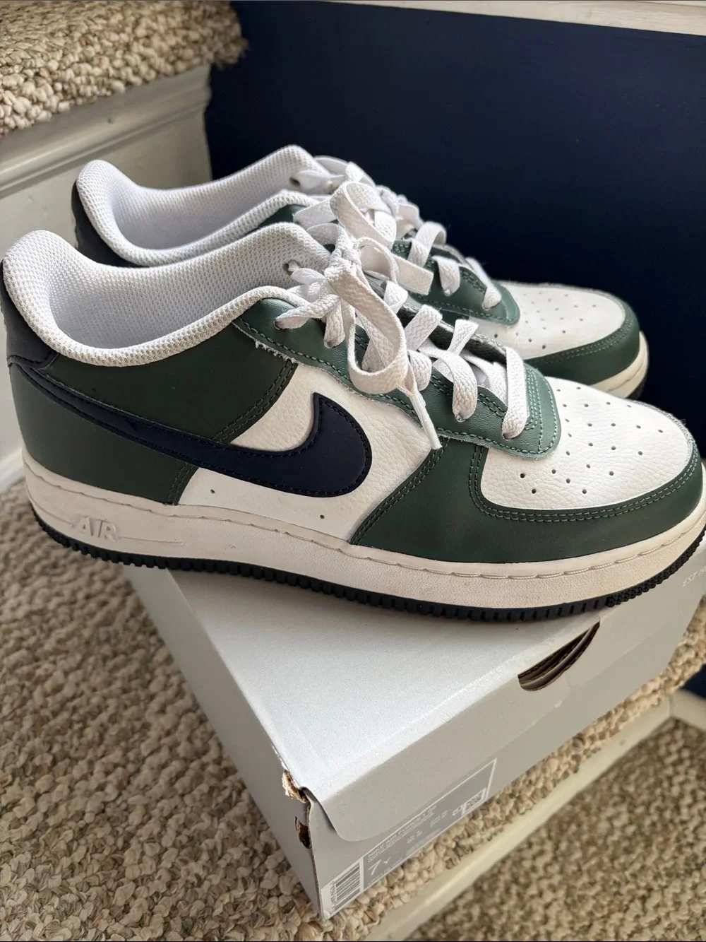 Nike Men’s Low-Top Sneakers — White, Forest Green & Navy